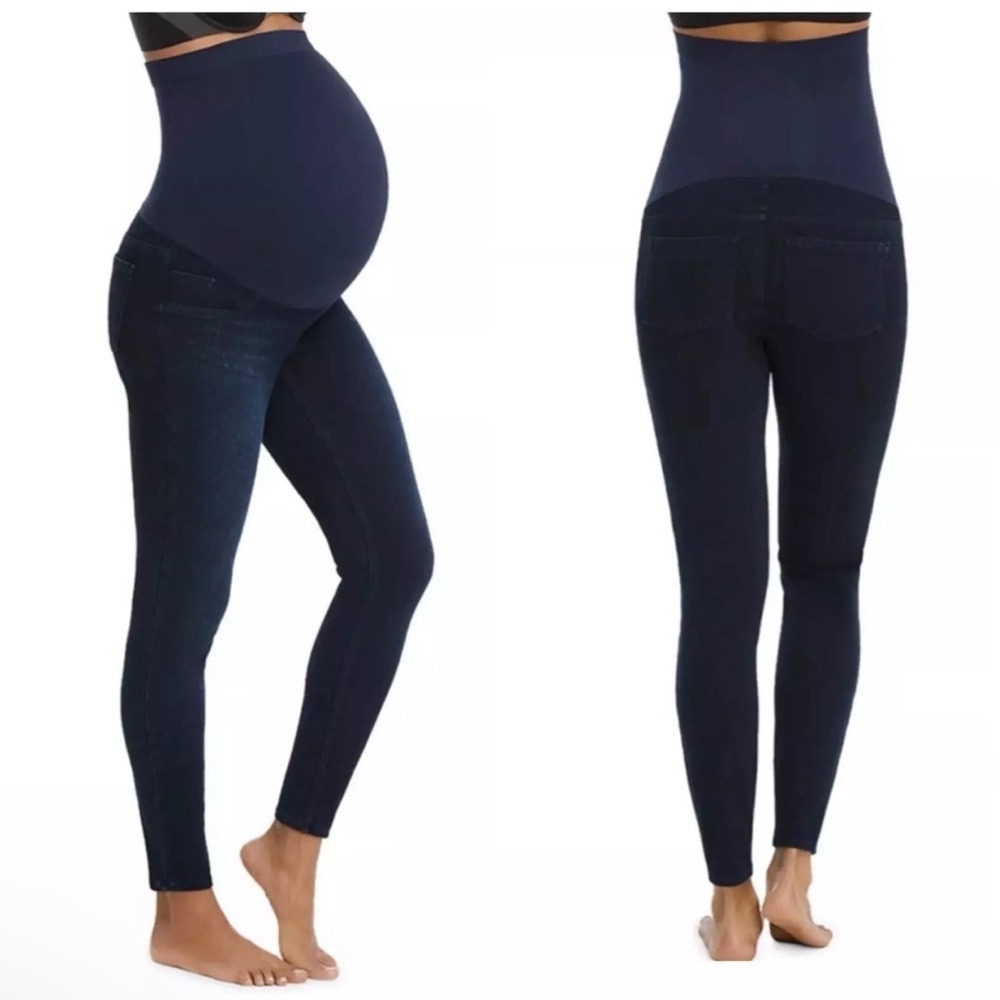 Spanx Women's Mama Maternity Ankle Denim Blue Jeans XL
